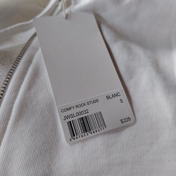 NWT Zadig & Voltaire Comfy Rock Studs Zip Up Hoodie Blanc - Picture 6 of 13
